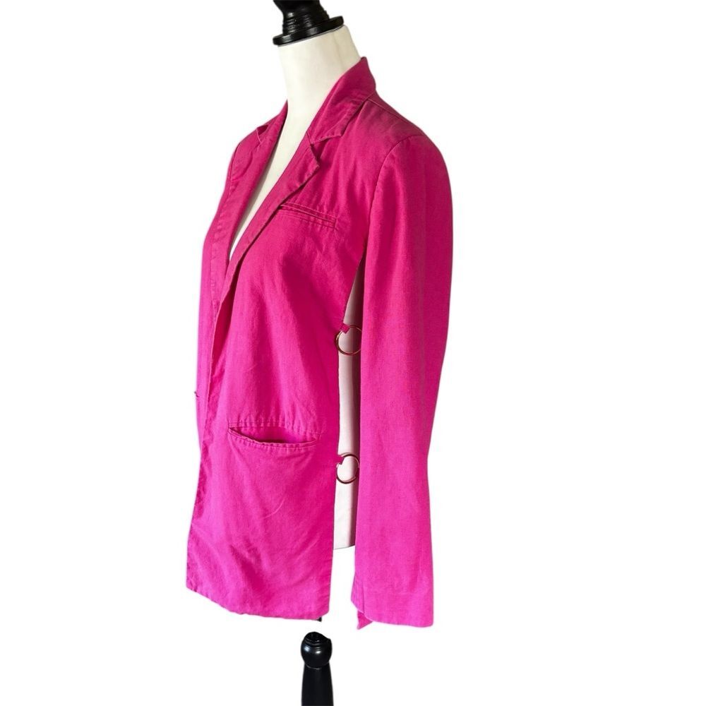 Eudon Choi Collective Oversized Pink Linen Open Blazer w/ Side Cutouts | EUC | 0 - Picture 3 of 8